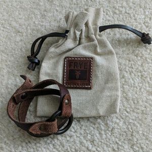 FRYE Harness Brown Leather Wrap Bracelet
